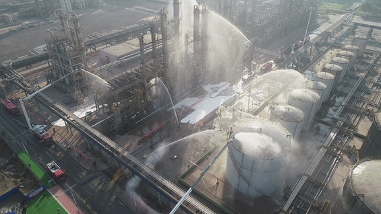 【追梦火焰蓝】河北唐山：大型煤化工企业进行灭火救援联合演练检验多部门配合处置能力