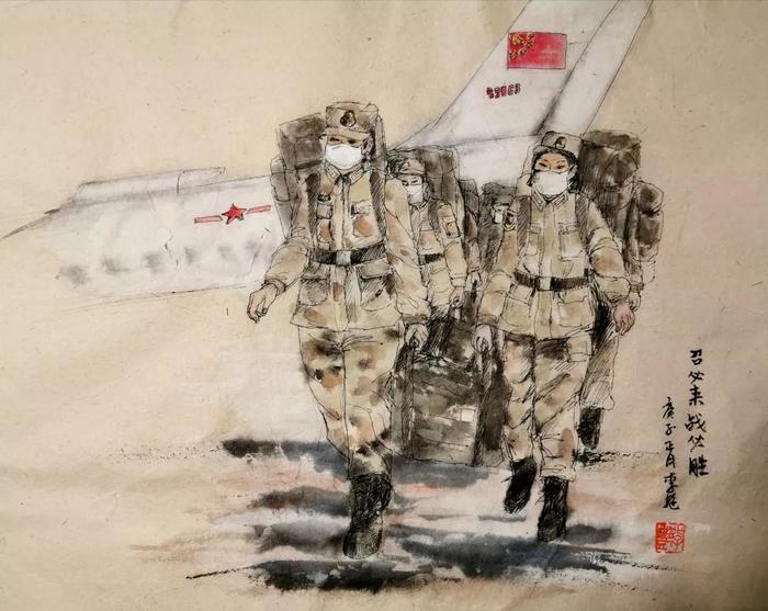 讲战“疫”故事 描战“疫”英雄——济南画家用作品为战“疫”助威（八）