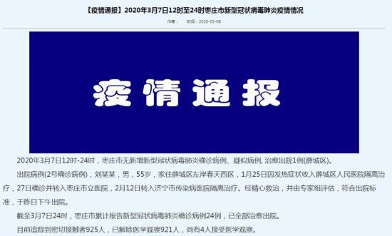 潍坊病例清零！山东6市新冠肺炎病例清零 8市住院病例个位数