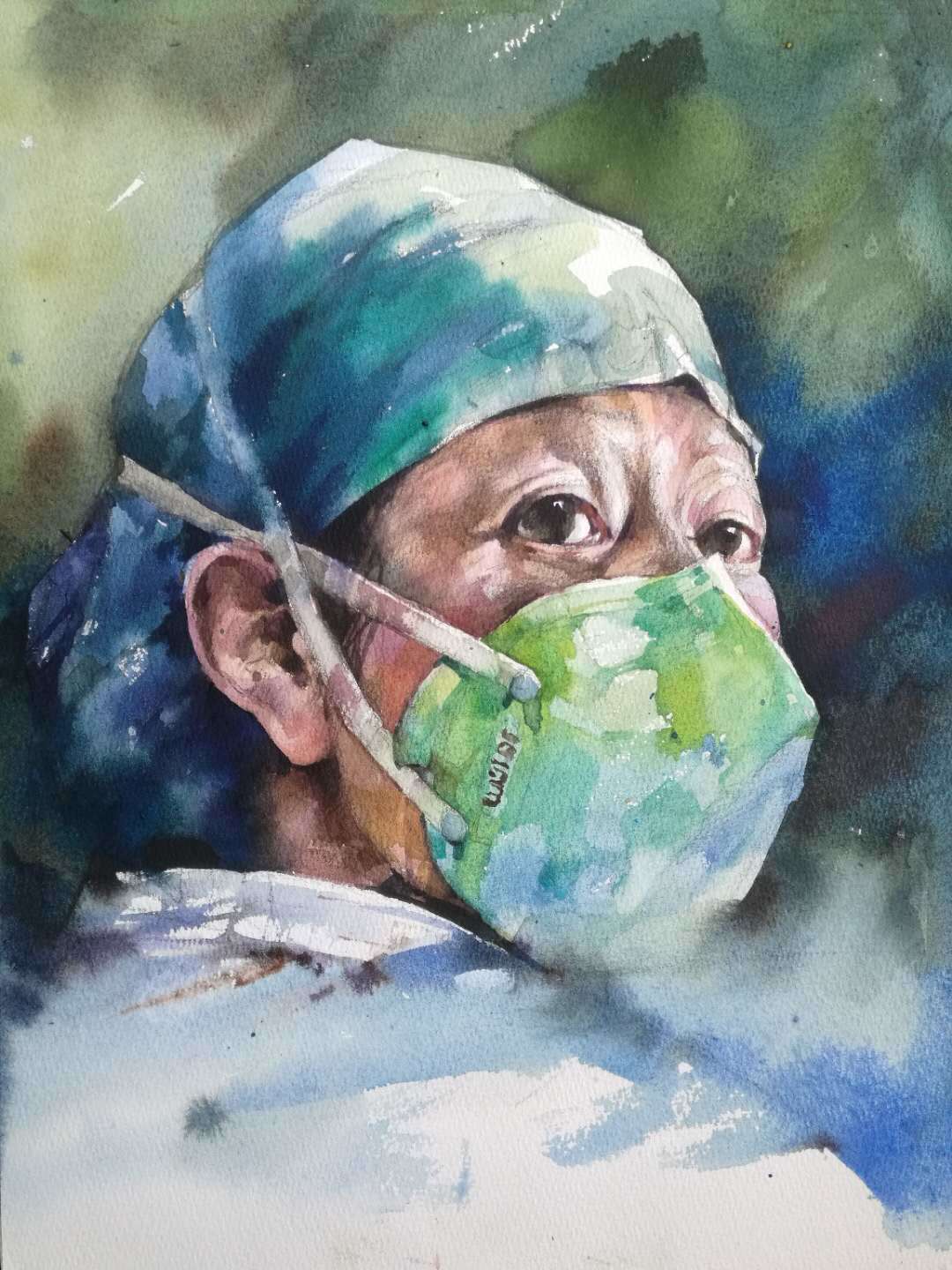 山东文艺工作者画笔描绘《最美出征》