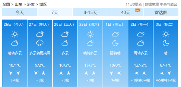 倒计时：济南明日大范围雨雪又要来“报到”！