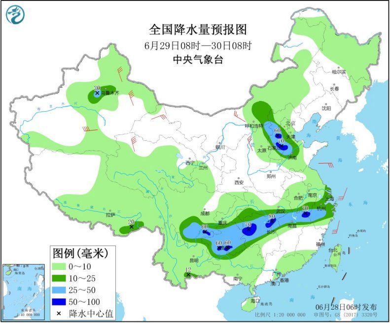 暴雨侵袭苏皖鄂湘4省 华南等地高温持续