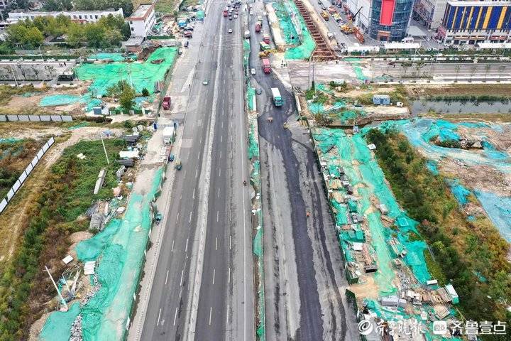 航拍济南黄河大桥扩建南段进展，大桥路正发生巨变