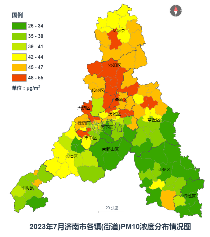PM2.5同比改善13%！济南公布7月镇街“气质”排名