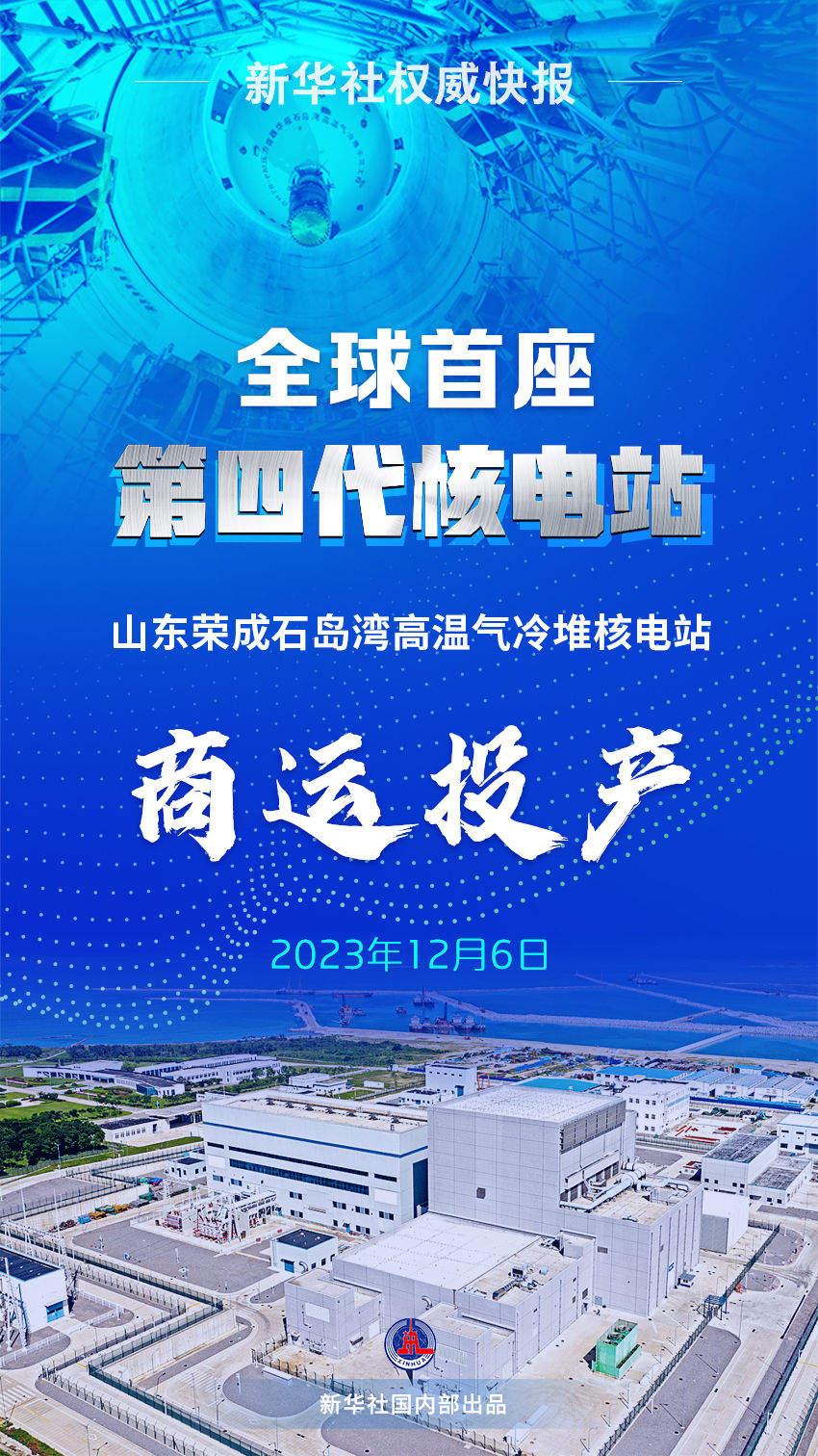 位于山东荣成，全球首座第四代核电站商运投产