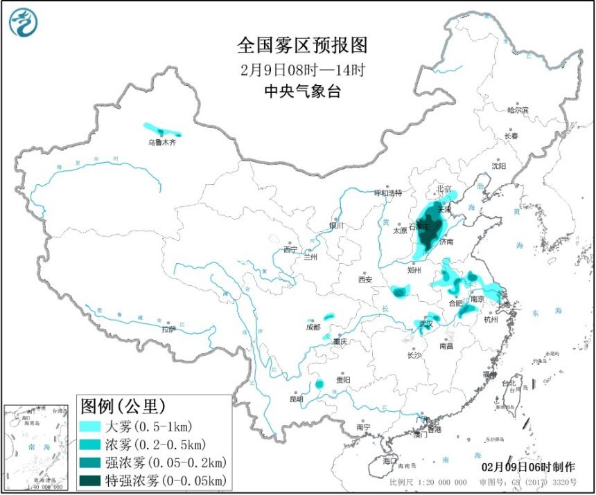 南方地区将迎来新一轮降雨 华北中南部等地有雾