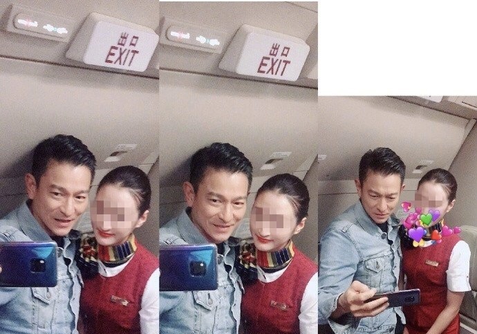 刘德华搭飞机被空姐求合影，自拍后还亲自检查表情太可爱