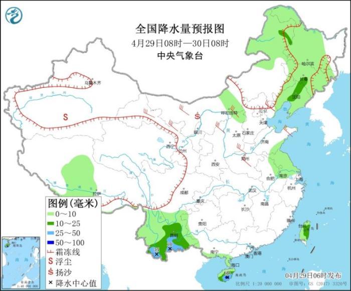 北方多大风天气全国降水稀少局地有强对流天气