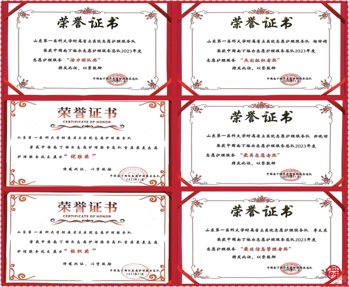 喜报！山东第一医科大学附属省立医院志愿护理服务队再获中国南丁格尔志愿护理服务总队多项荣誉