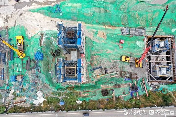 航拍济南黄河大桥扩建南段进展，大桥路正发生巨变