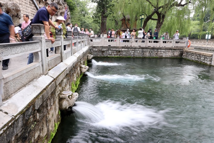 连绵降雨助力，济南趵突泉黑虎泉水位三连涨