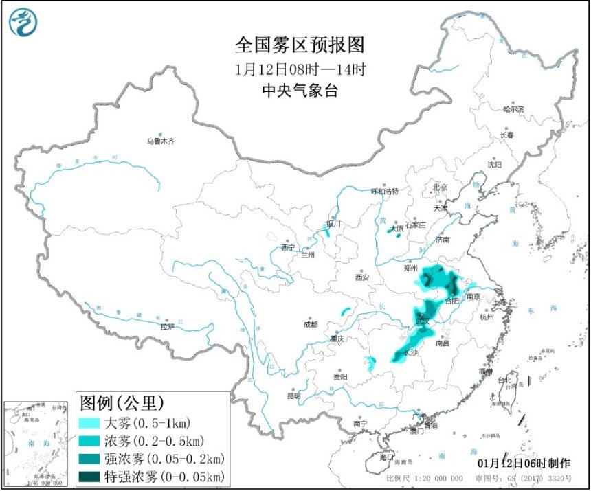 中央气象台发布大雾黄色预警 河南、安徽等地有大雾