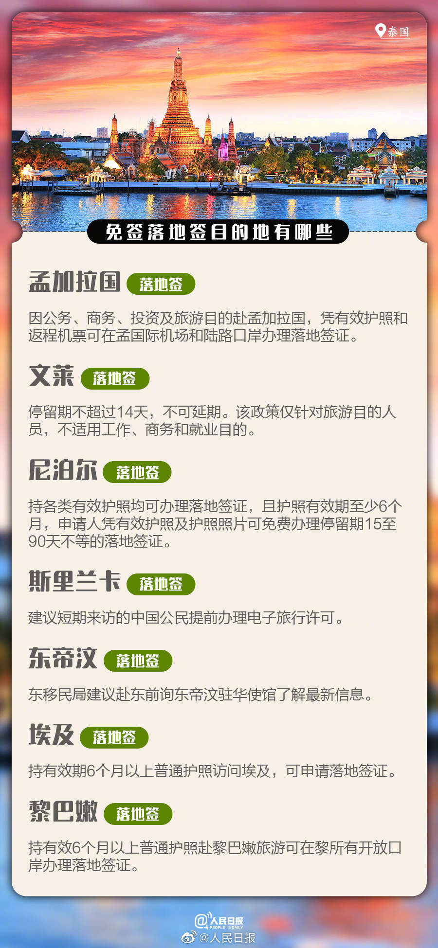 全球已有七十多个国家和地区对中国游客免签、落地签