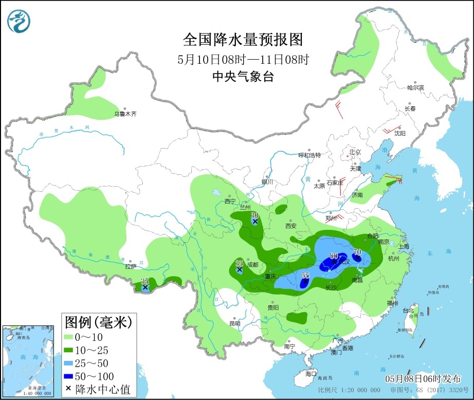 华北黄淮东北地区等地有大风天气 贵州江南华南有中到大雨