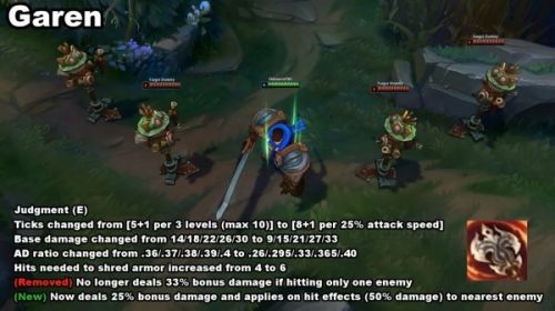 《LOL》盖伦重做 油管爆料最新技能