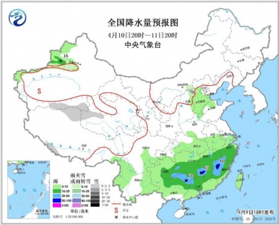 江南局地有强降水 局地降温10℃以上