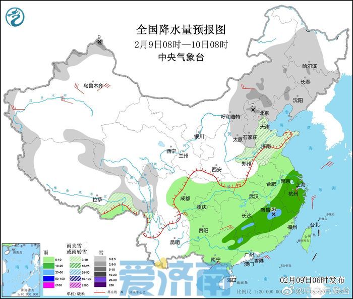最新气象预报：今日北方雨雪强度减弱 济南市区降雪依旧存疑