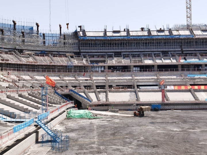 371天！济南黄河体育场主体结构完成封顶