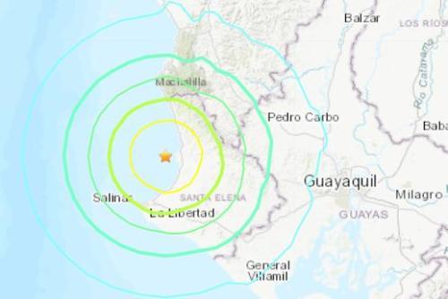 厄瓜多尔西部沿海发生6.2级地震 震源深度18.5千米