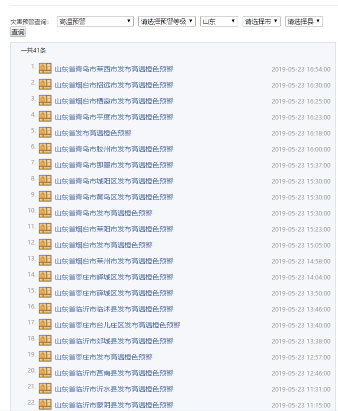 山东全省又发41条高温预警，好消息是周末要下雨