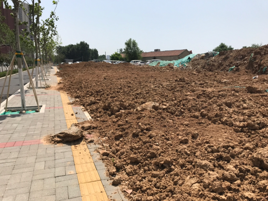 【啄木鸟在行动】奥体中路与张马屯街交叉口以东路北 大面积裸土未覆盖