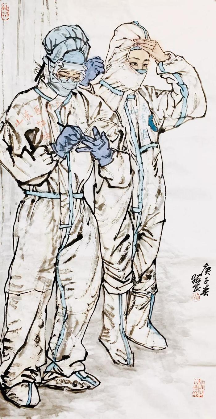 讲战“疫”故事 描战“疫”英雄——济南画家用作品为战“疫”助威（八）