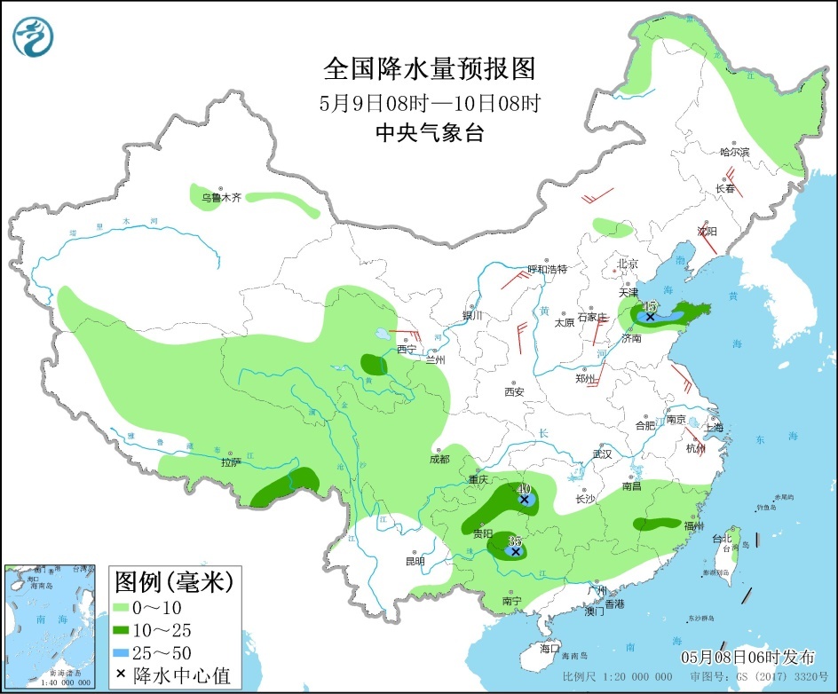 华北黄淮东北地区等地有大风天气 贵州江南华南有中到大雨