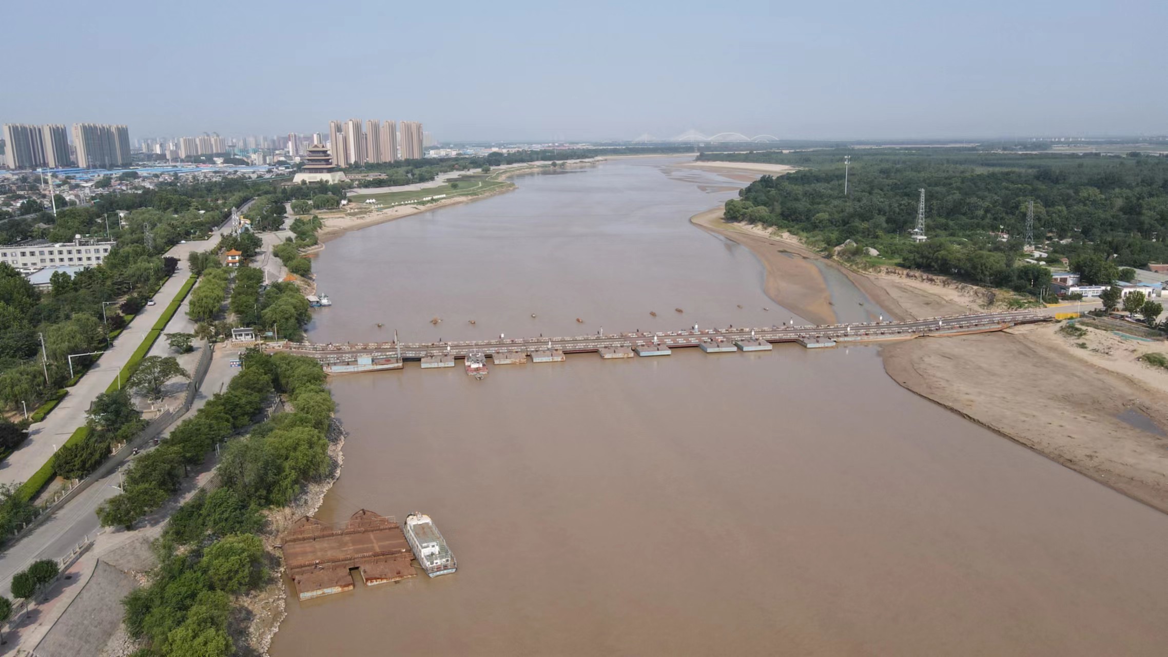 泺口浮桥恢复通行