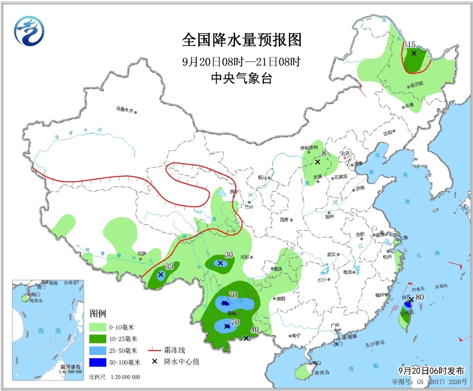 台风“塔巴”影响东部海域 青藏高原华西地区等地有降水