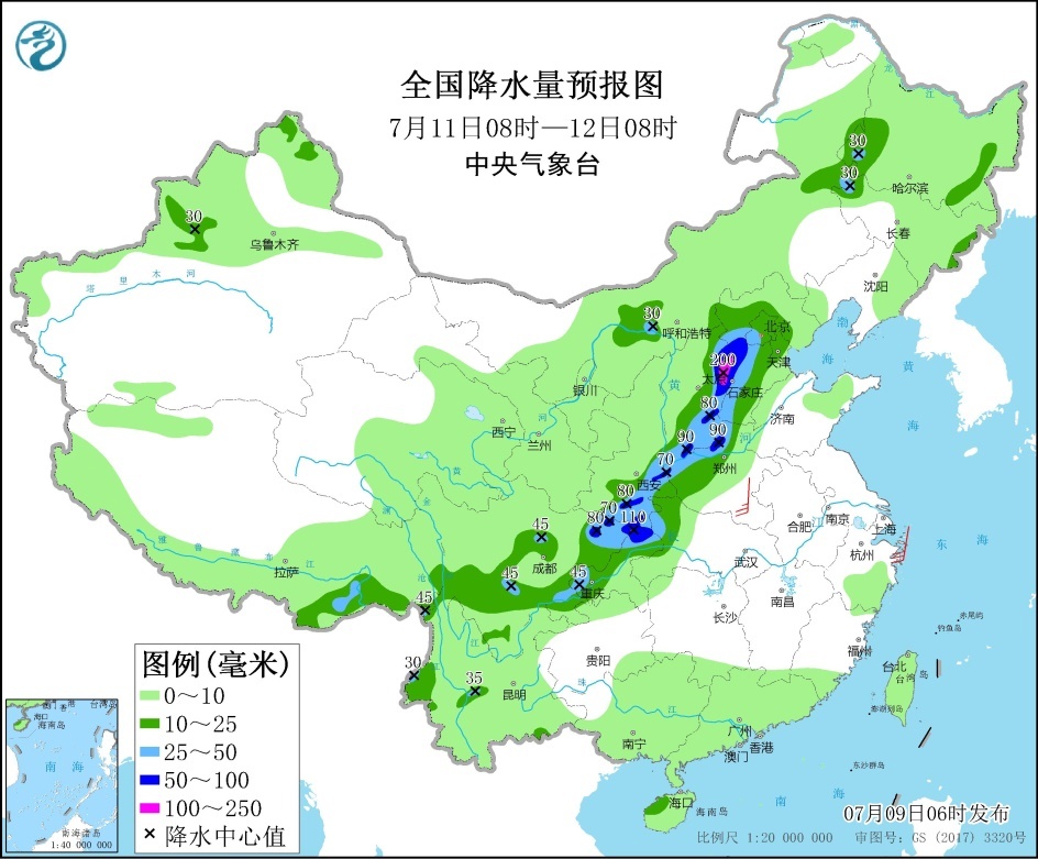 东北地区和华北等地多雷阵雨天气 四川盆地西北地区东南部等地有强降水