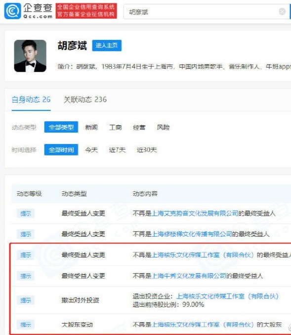 胡彦斌|规避风险？胡彦斌退出与罗志祥的合伙公司是什么情况？具体怎么回事？