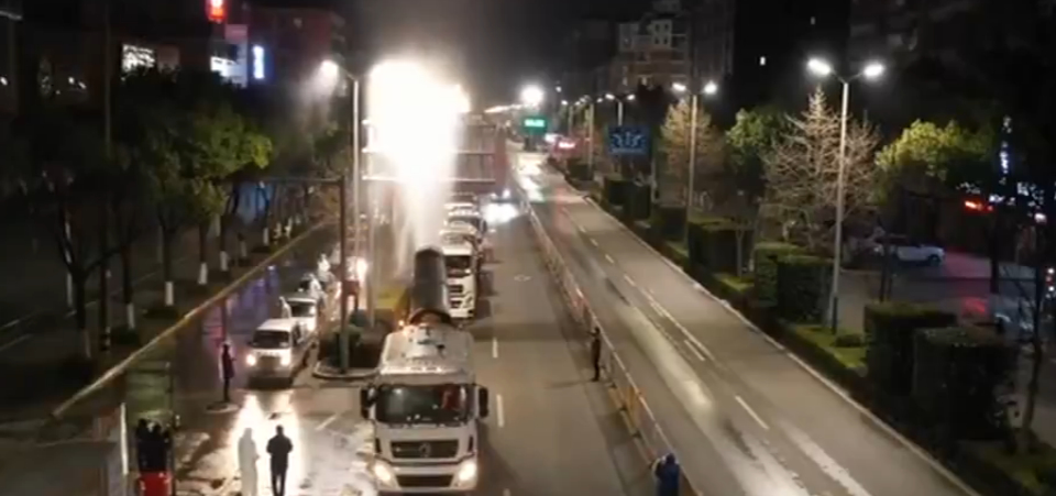 湖北各地继续集中消杀 武汉全城一天消毒两次