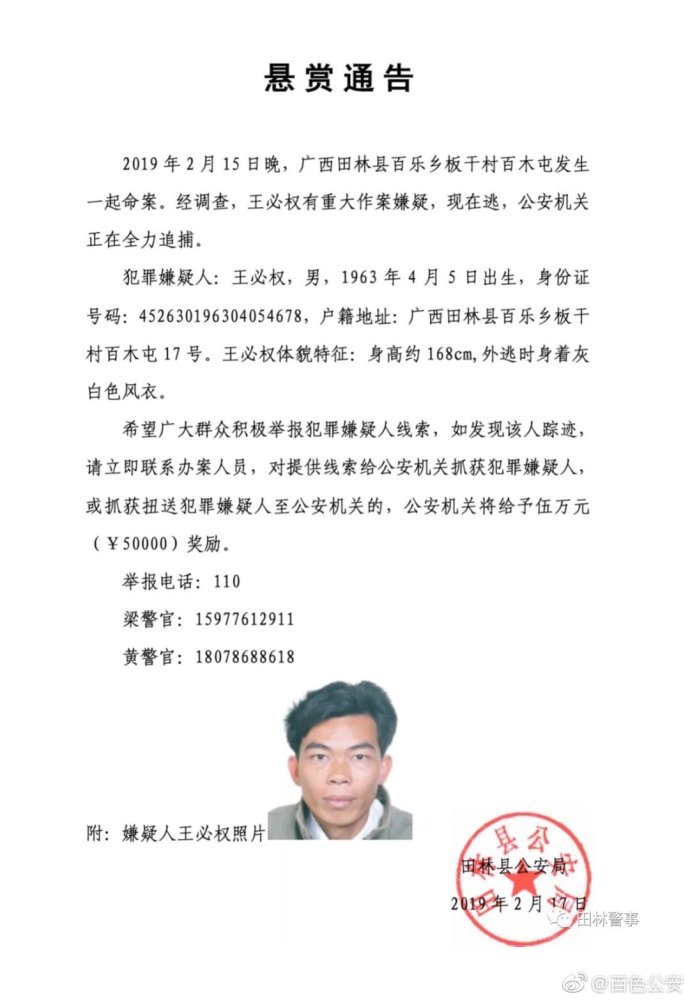 广西百色田林县2·15命案犯罪嫌疑人落网 现场抓捕照曝光