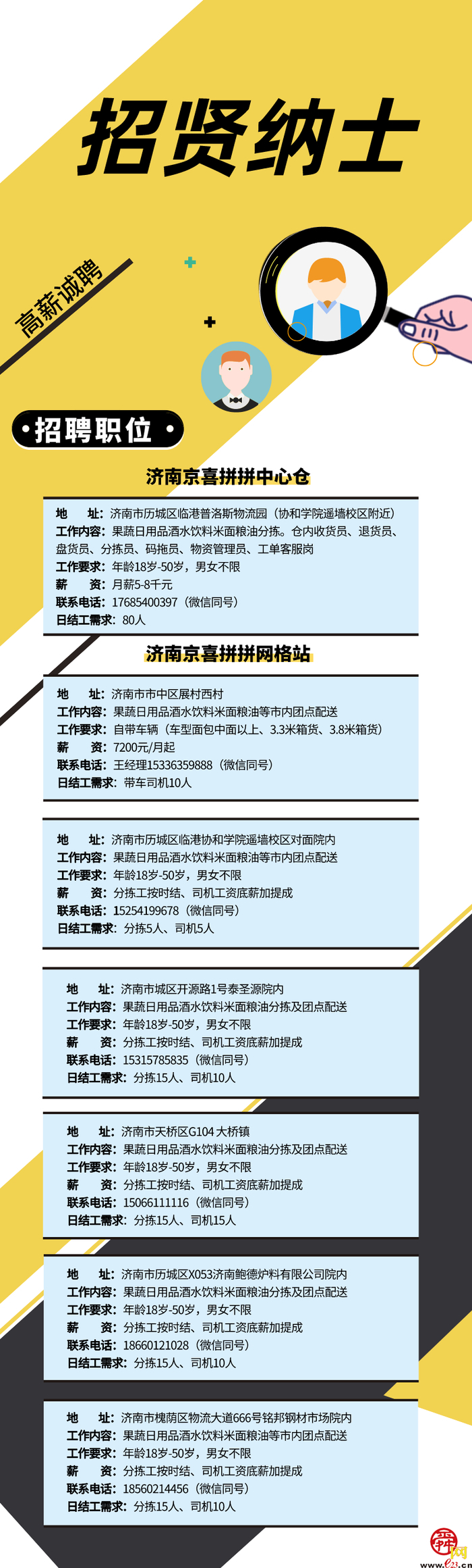 济南京喜拼拼中心仓、网格站招贤纳士！