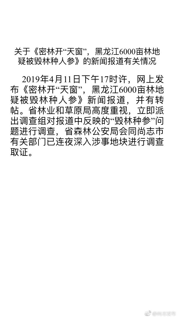 黑龙江六千亩密林疑被毁种人参 官方:已成立调查组