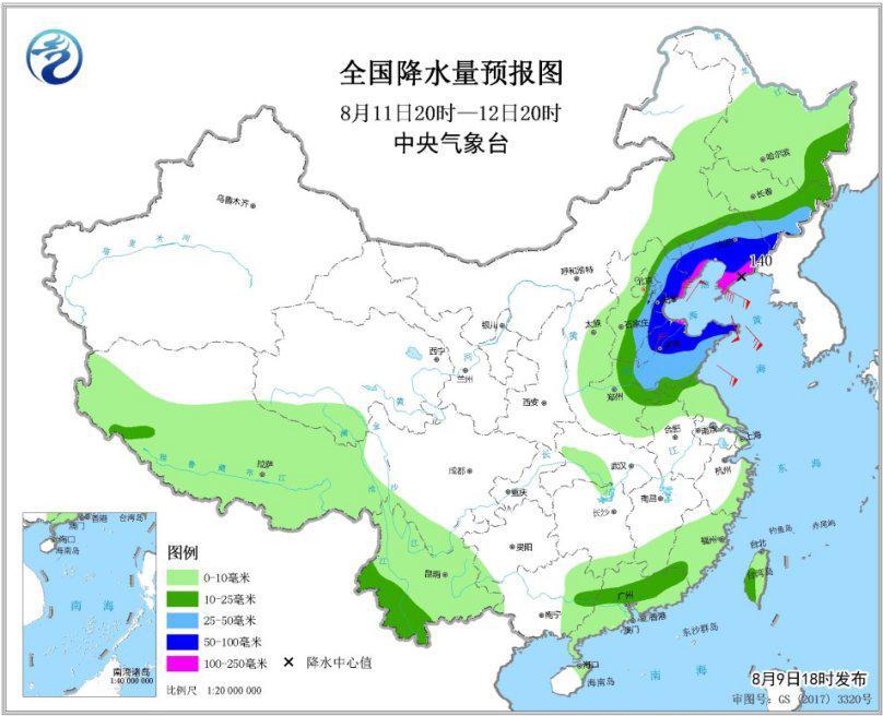 今年第9号台风“利奇马”继续靠近浙江沿海