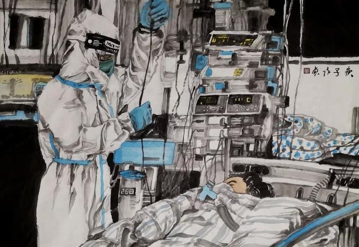 讲战“疫”故事 描战“疫”英雄——济南画家用作品为战“疫”助威（八）