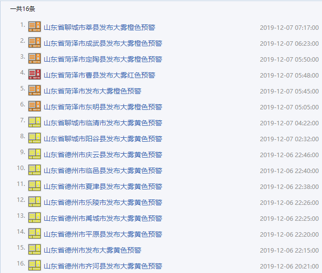 “大雪”迎大雾 山东局地出现能见度不足200米的强浓雾