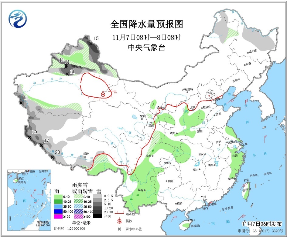北方地区先后有雨雪和大风降温天气 华北黄淮等地部分地区有雾霾