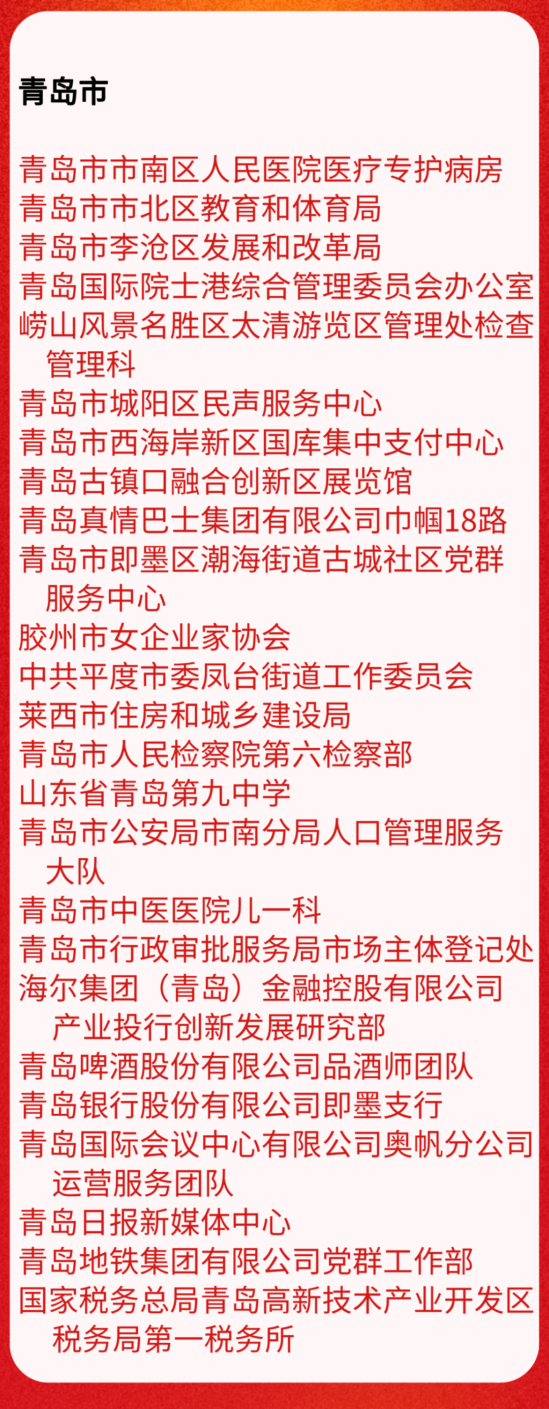 名单来了！山东省妇联表彰省三八红旗手标兵、三八红旗手、三八红旗集体