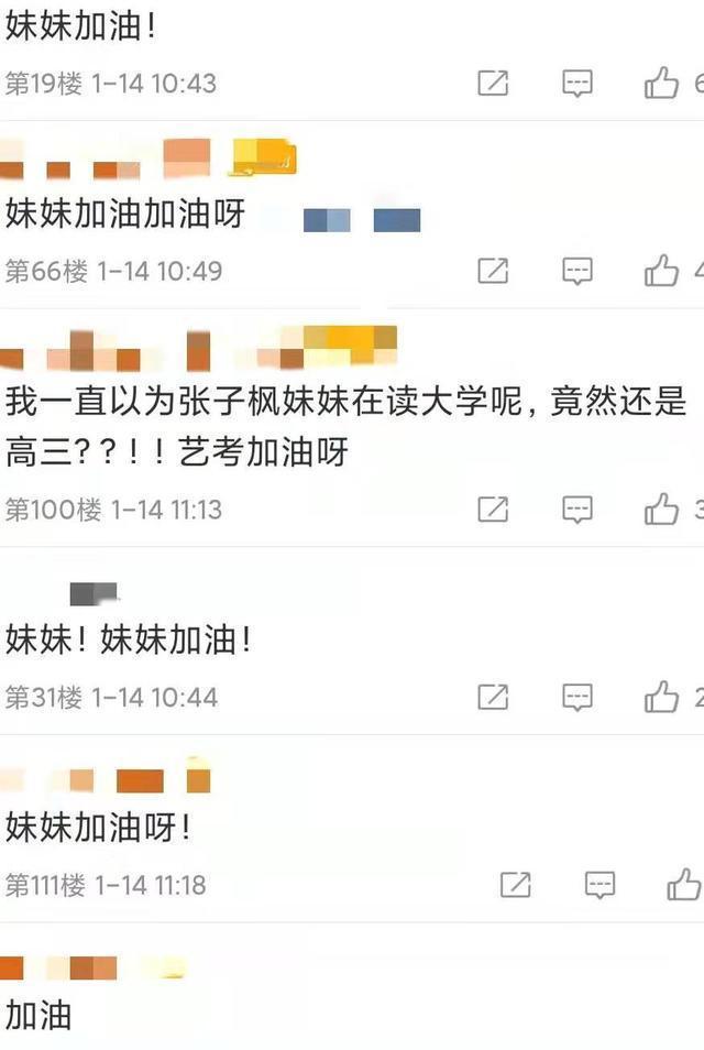 妹妹加油！张子枫今天参加河南省艺考，