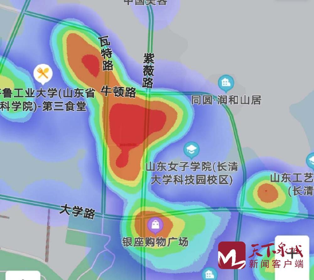 中秋撞上国庆，热力图显示济南的夜这里最“红”！