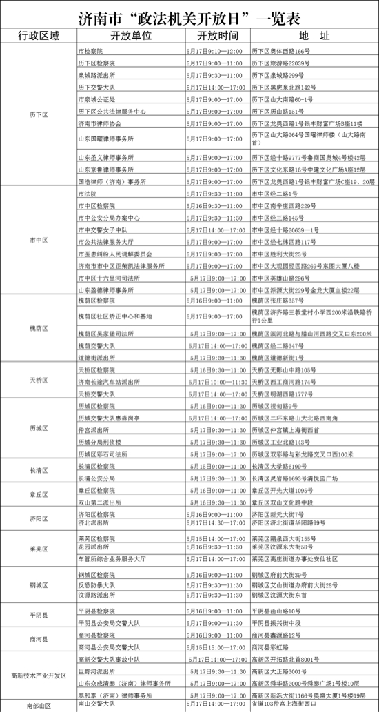 济南举行政法机关开放日活动 54个政法机关静候市民参观