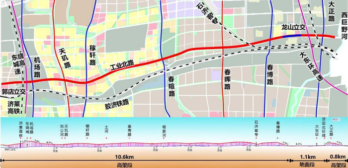 濟南東西向最長高架路來了！工業(yè)北路快速路東延12.5公里