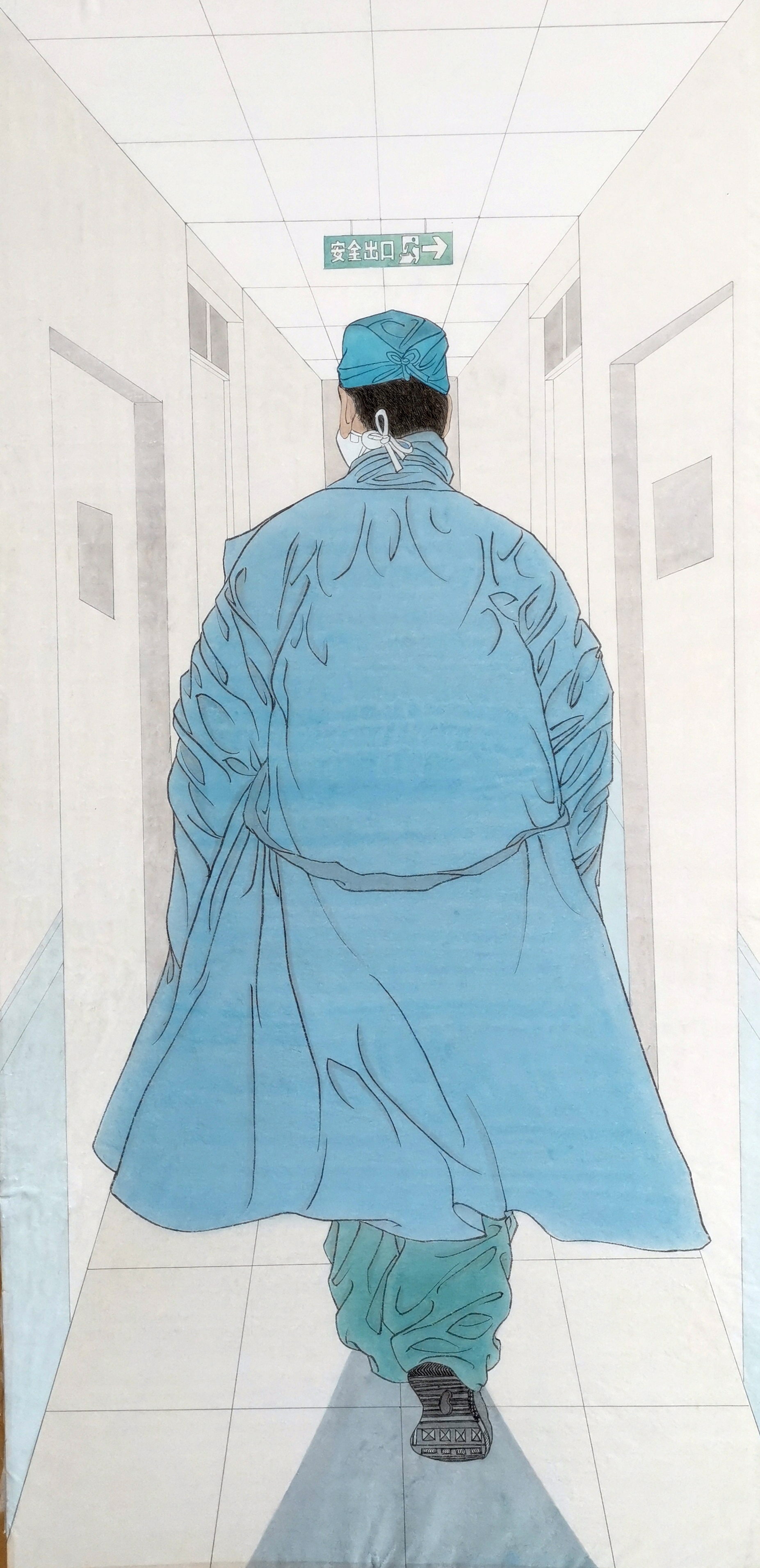 山东文艺工作者画笔描绘《最美出征》