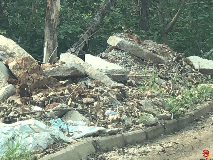 【啄木鸟行动】市中区簸萁山附近道路旁渣土垃圾随意堆放