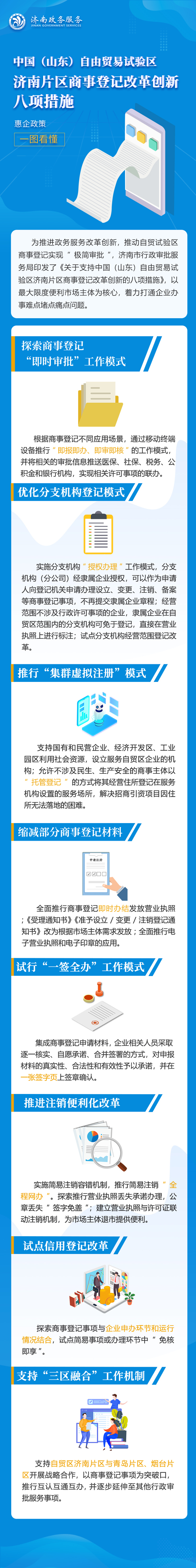 “八项措施”支持！济南自贸片区商事登记改革创新再加速