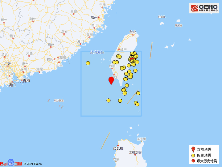 台湾屏东县海域发生4.7级地震