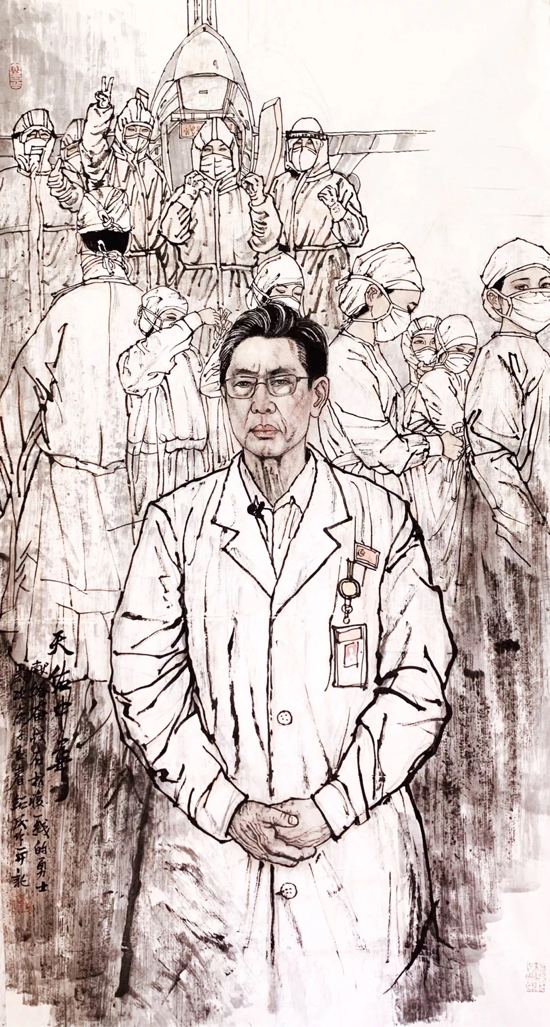 讲战疫故事描战疫英雄济南画家用作品为战疫助威六