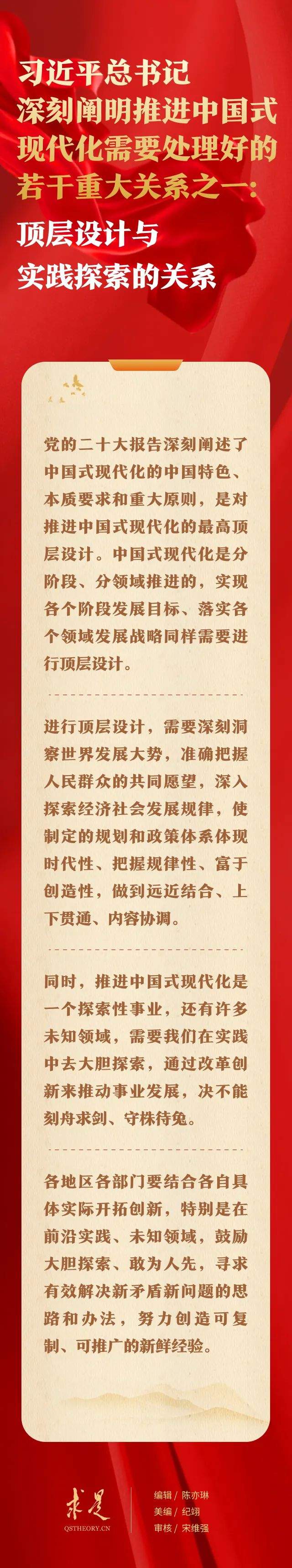 习近平总书记深刻阐明推进中国式现代化需要处理好的若干重大关系之一:顶层设计与实践探索的关系 - 时事要闻 - 舜网新闻